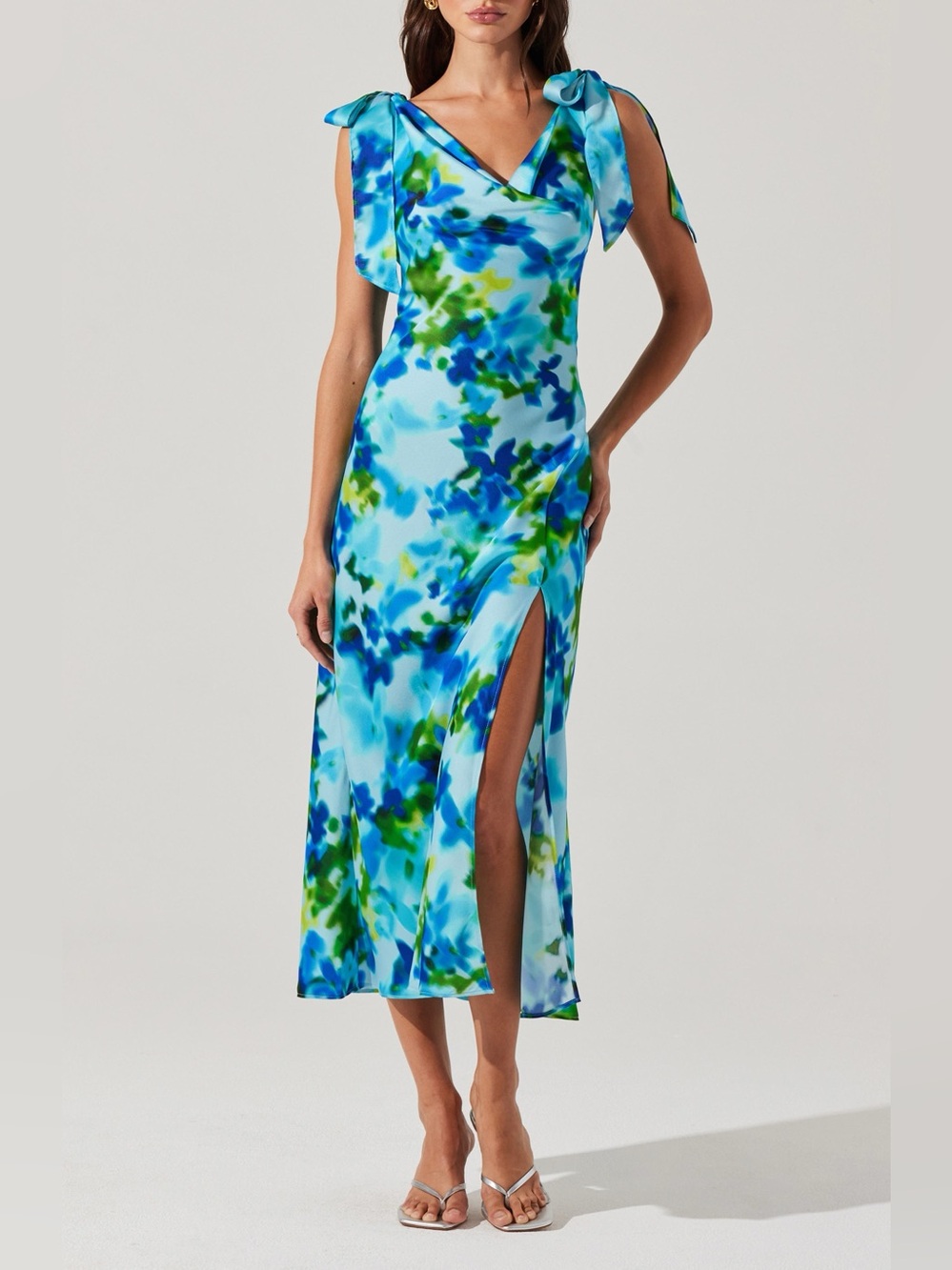 ASTR Allexina Tie Shoulder Maxi Dress